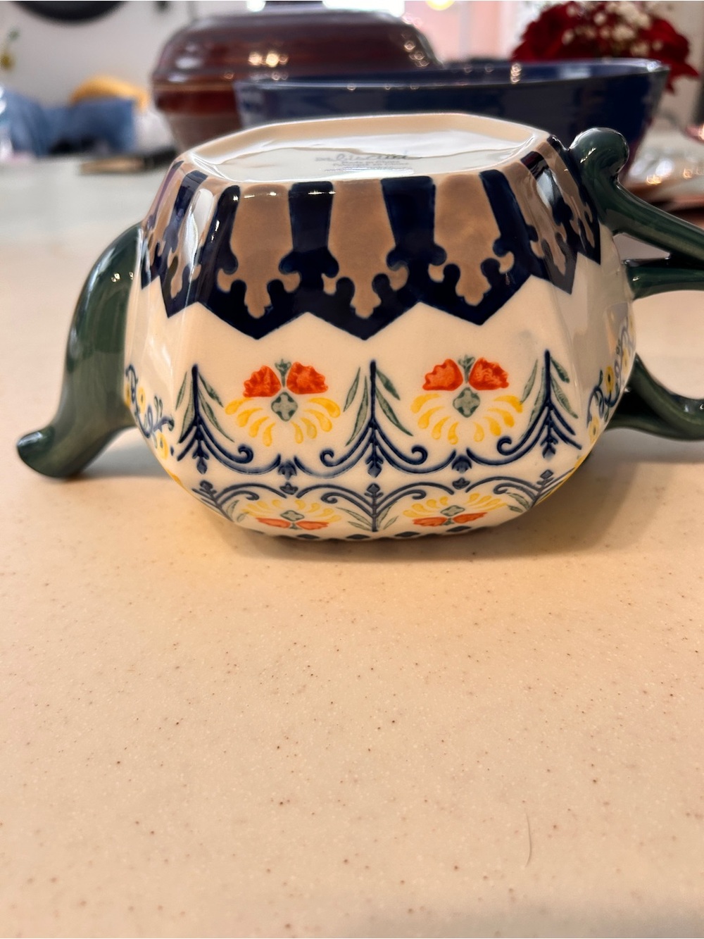 Collector’s RARE Floral ANTHROPOLOGIE Biscuit Tea Pot, Excellent Condition - Picture 4 of 13